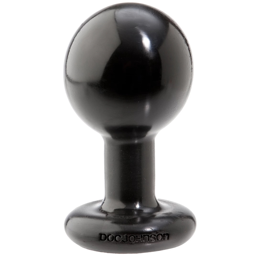 Doc Johnson Round Plug Medium Czarny – anatomiczny model z Sil-A-Gel, ergonomiczny kształt