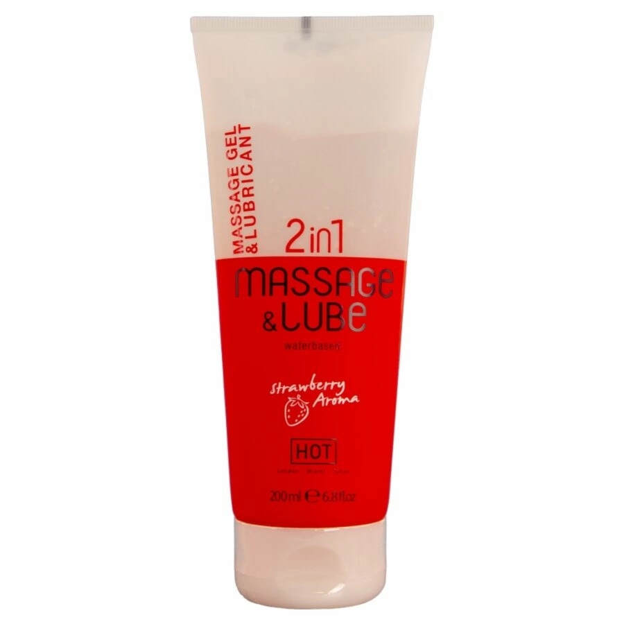 HOT Żel do masażu i poślizgu 2w1 Truskawkowy 200ml – aromatyczny, nawilżający, bez parabenów