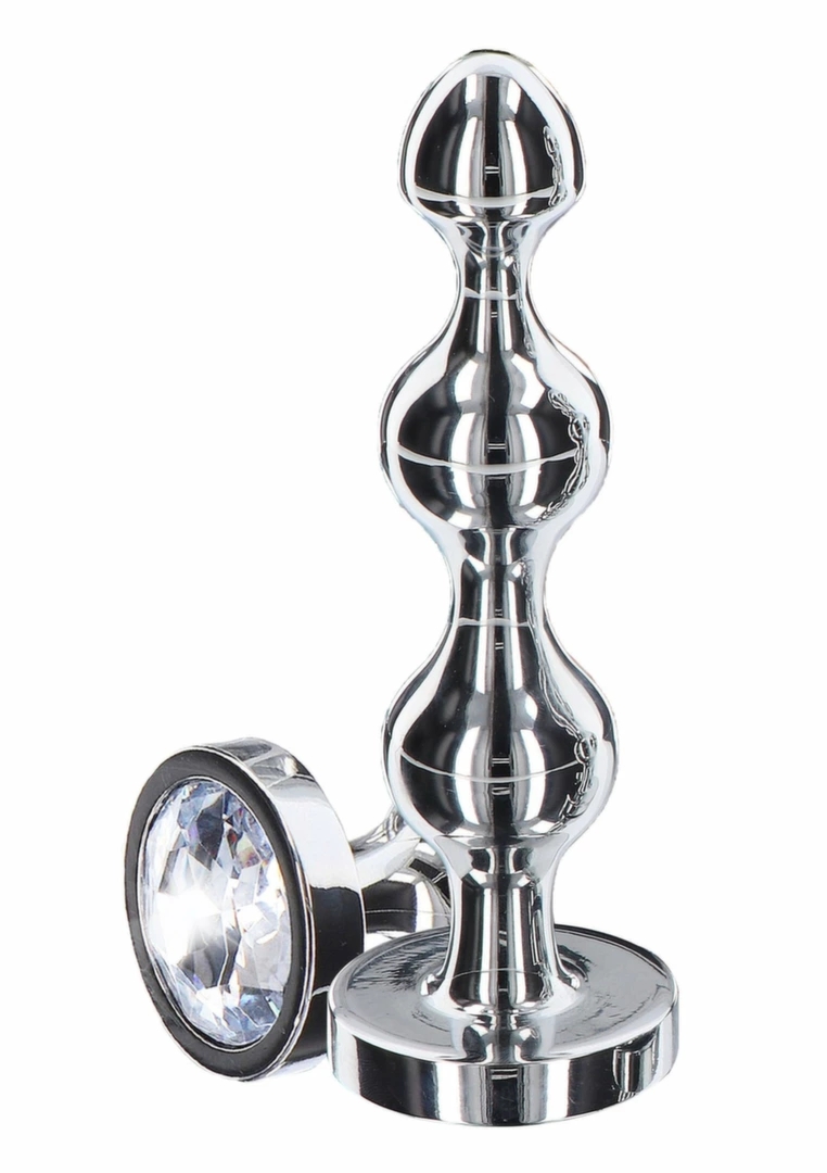 TOYJOY Diamond Star Beads Medium aluminiowy model z kryształem, 3-stopniowa konstrukcja