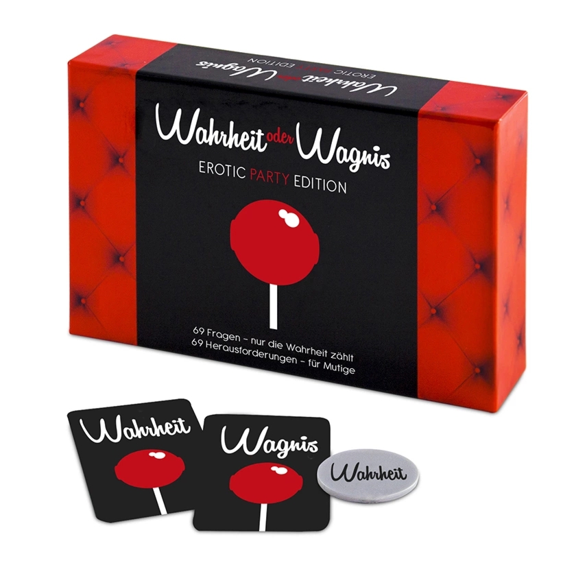 Wahrheit oder Wagnis Party Edition DE – Gra towarzyska 18+, 69 pytań i 69 zadań, niemiecka wersja