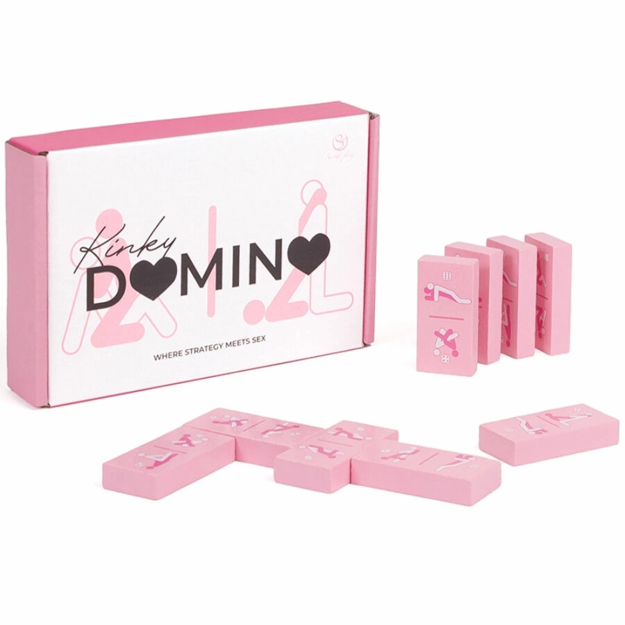 Secretplay Kinky Domino gra drewniana z ilustracjami 28 elementów – motywy Kama Sutry