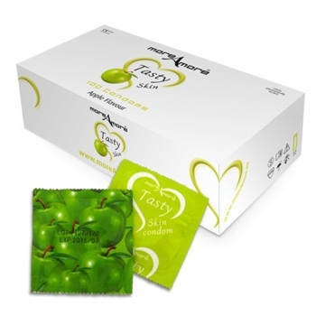 SexShop - Jabłkowe prezerwatywy MoreAmore Condom Tasty Skin Apple 50 sztuk - online