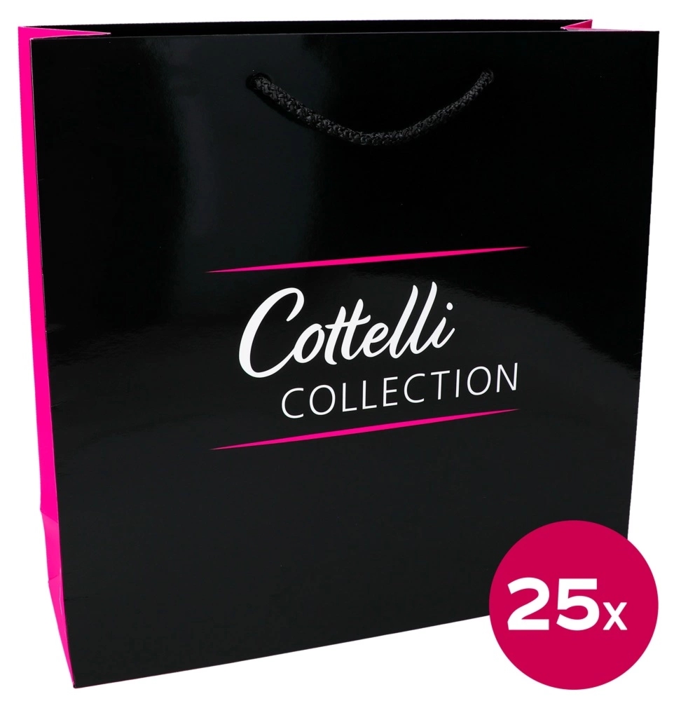Cottelli Collection Torby Papierowe Laminowane 30x10x30 cm – zestaw 25 sztuk, białe z połyskiem