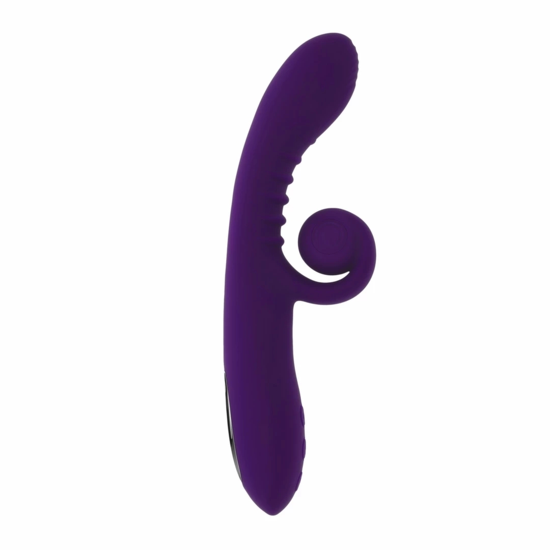 Playboy Curlicue Purple – spiralny model intymny z dwoma silnikami, silikon medyczny
