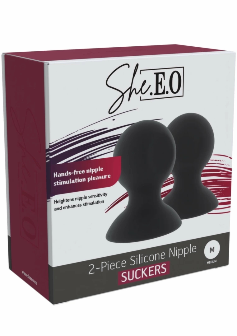 She.E.O Silicone Nipple Suckers M silikonowe nakładki podciśnieniowe średnie, różowe