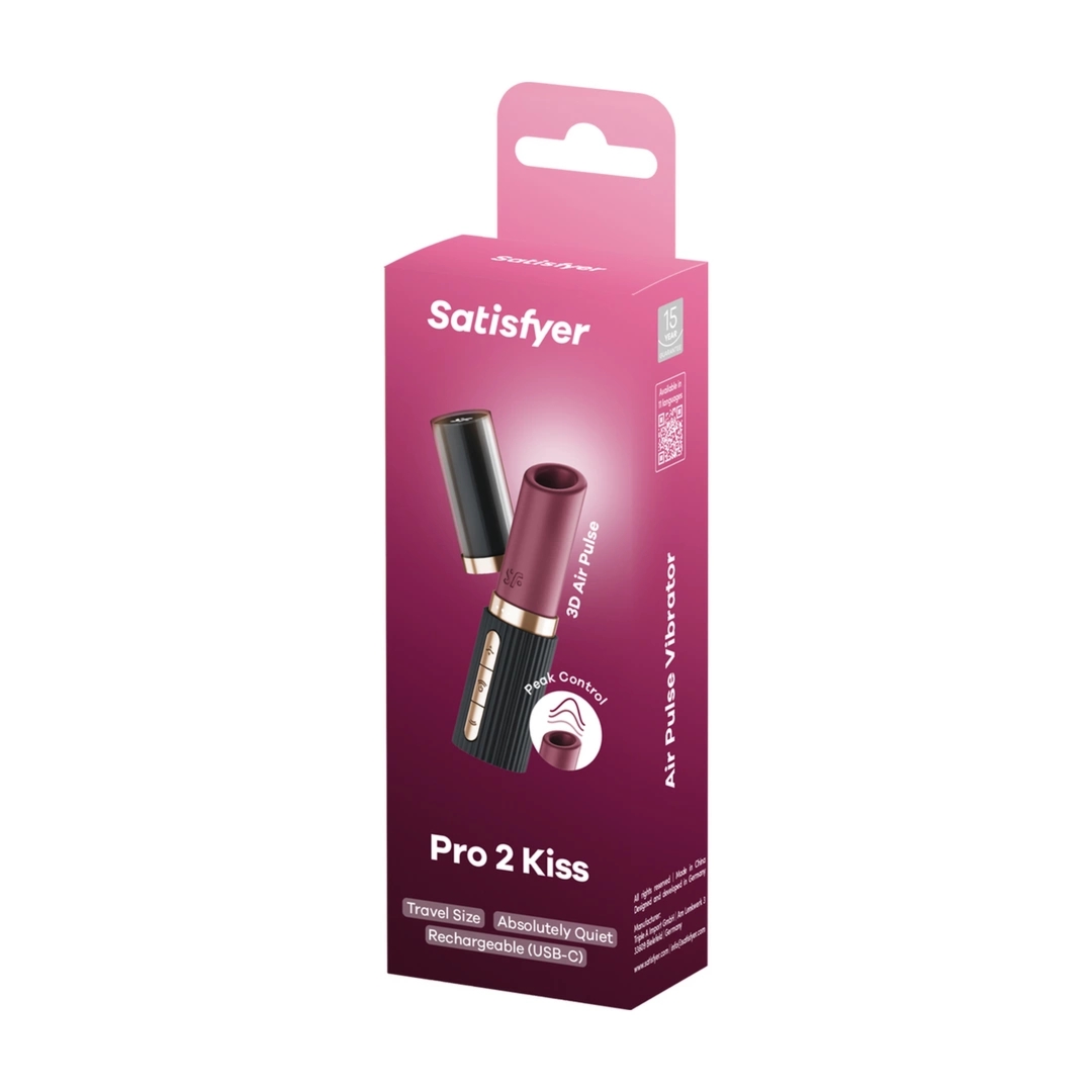 Satisfyer Pro 2 Kiss Air Pulse kompaktowy model z technologią 4D Magnetic Deep Pulse, różowy