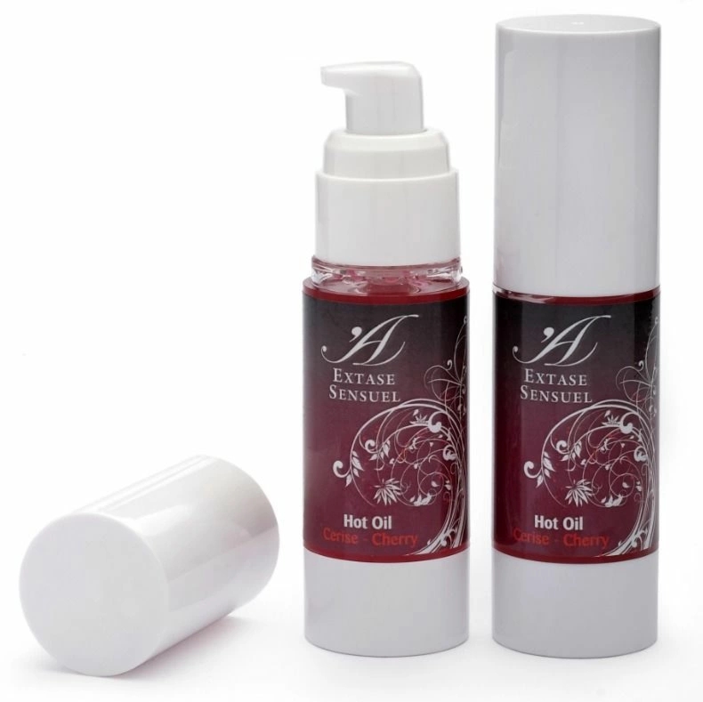 Extase Sensual Wiśniowy Olejek Rozgrzewający do Masażu 30ml – kompaktowy, airless, uniwersalny