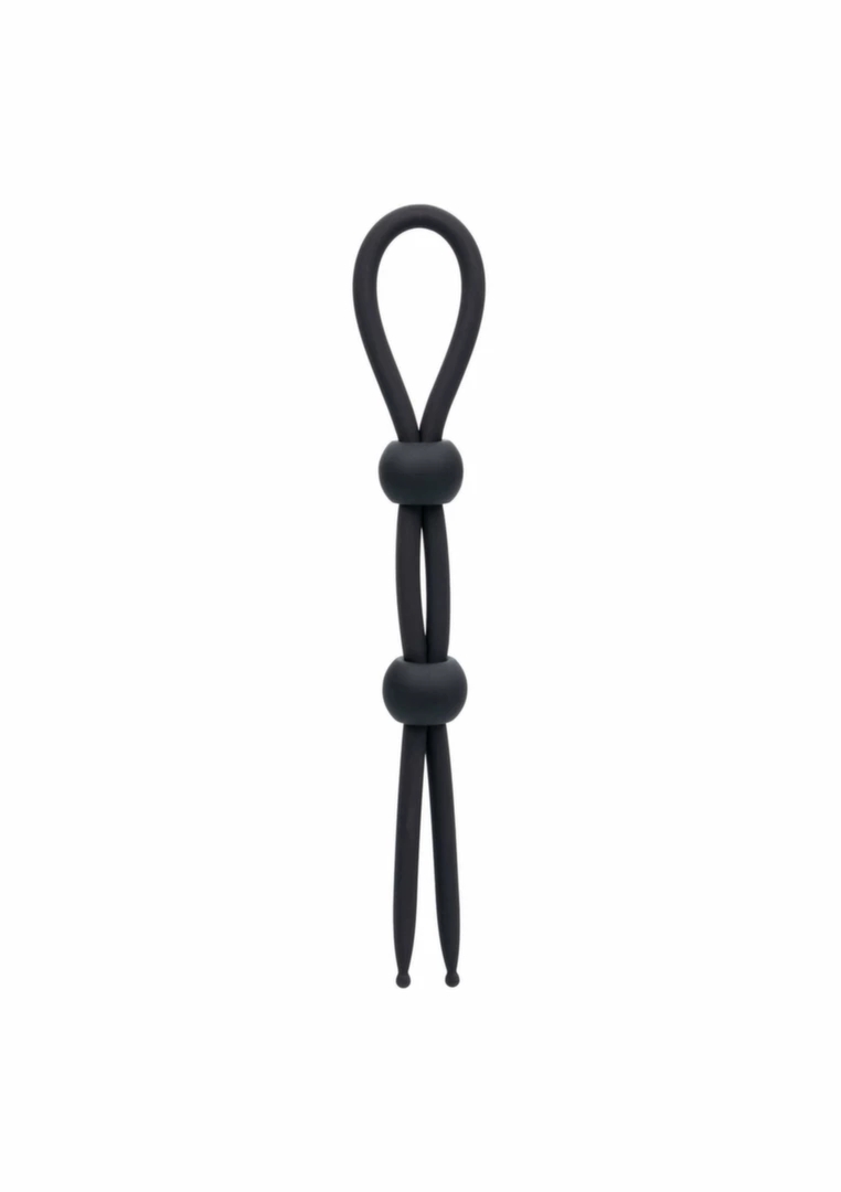 Alpha Liquid Silicone Dual Lasso podwójny silikonowy system regulacji, czarny, wodoodporny