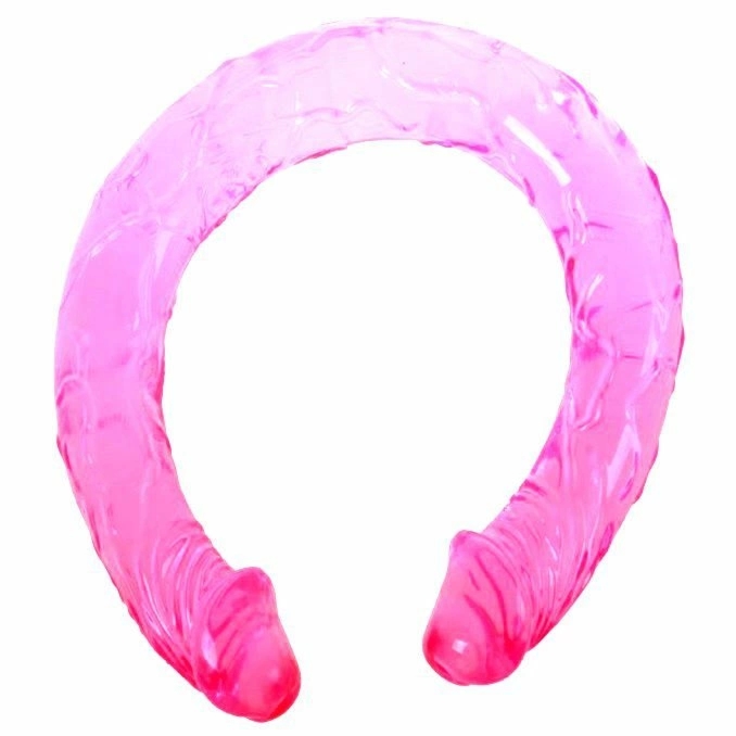BAILE Double Dong 44,5 cm – elastyczny model dwustronny, żelowy, różowy