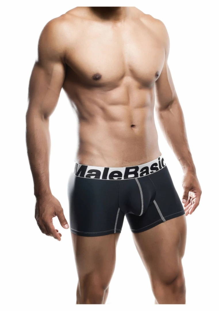 MaleBasics Microfiber Boxer czarne bokserki z mikrofibry M – bezszwowa, oddychająca konstrukcja