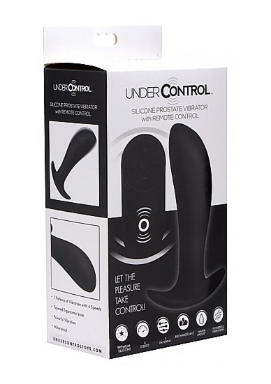Masażer prostaty analny z pilotem - Silicone Prostate Vibrator with Remote Control - czarny AF866