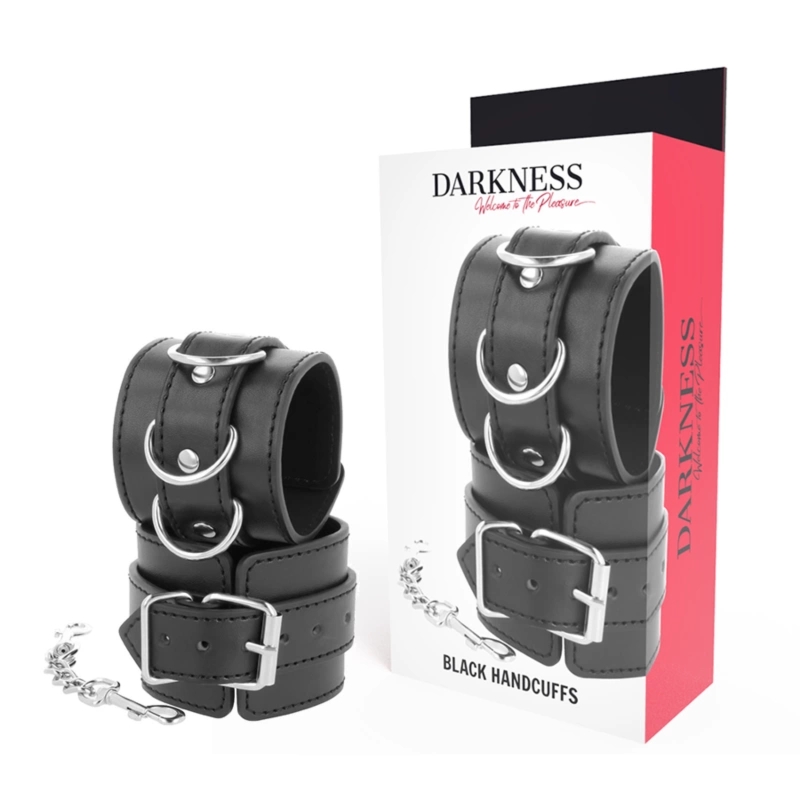 Darkness Eleganckie Kajdanki PCV Regulowane Czarne Uniwersalne – Nowoczesny Design