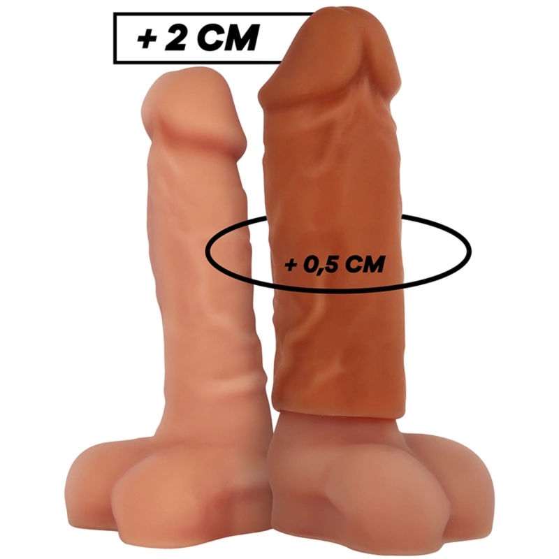 VirilXL V3 Brązowy – Rękaw Silikonowy Wydłużający, Dopasowywany, 8,5 cm