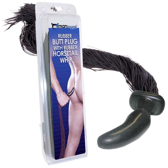 SexShop - Manbound Pony Tail Plug Black Rubber Whip – Plug analny ponyboy - online