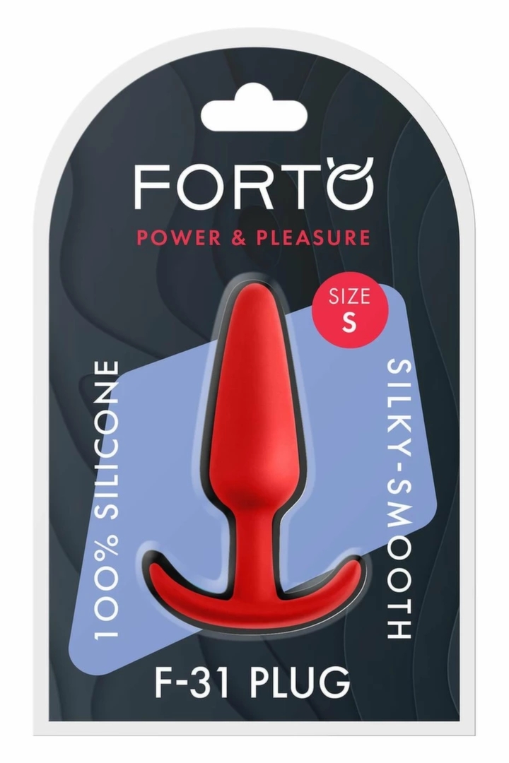 FORTO F-31 Plug Small Red silikonowy anatomiczny korek z kotwicą, czerwony, rozmiar S