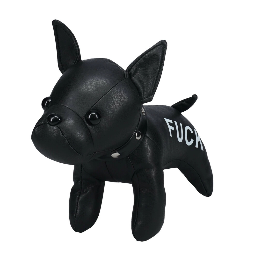S-Line Puppy Black maskotka kolekcjonerska z napisem, czarna, miękka powierzchnia