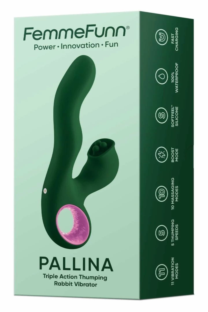 FemmeFunn Pallina Dark Green – zaawansowany masażer kulkowy, 11 trybów, Boost, wodoodporny