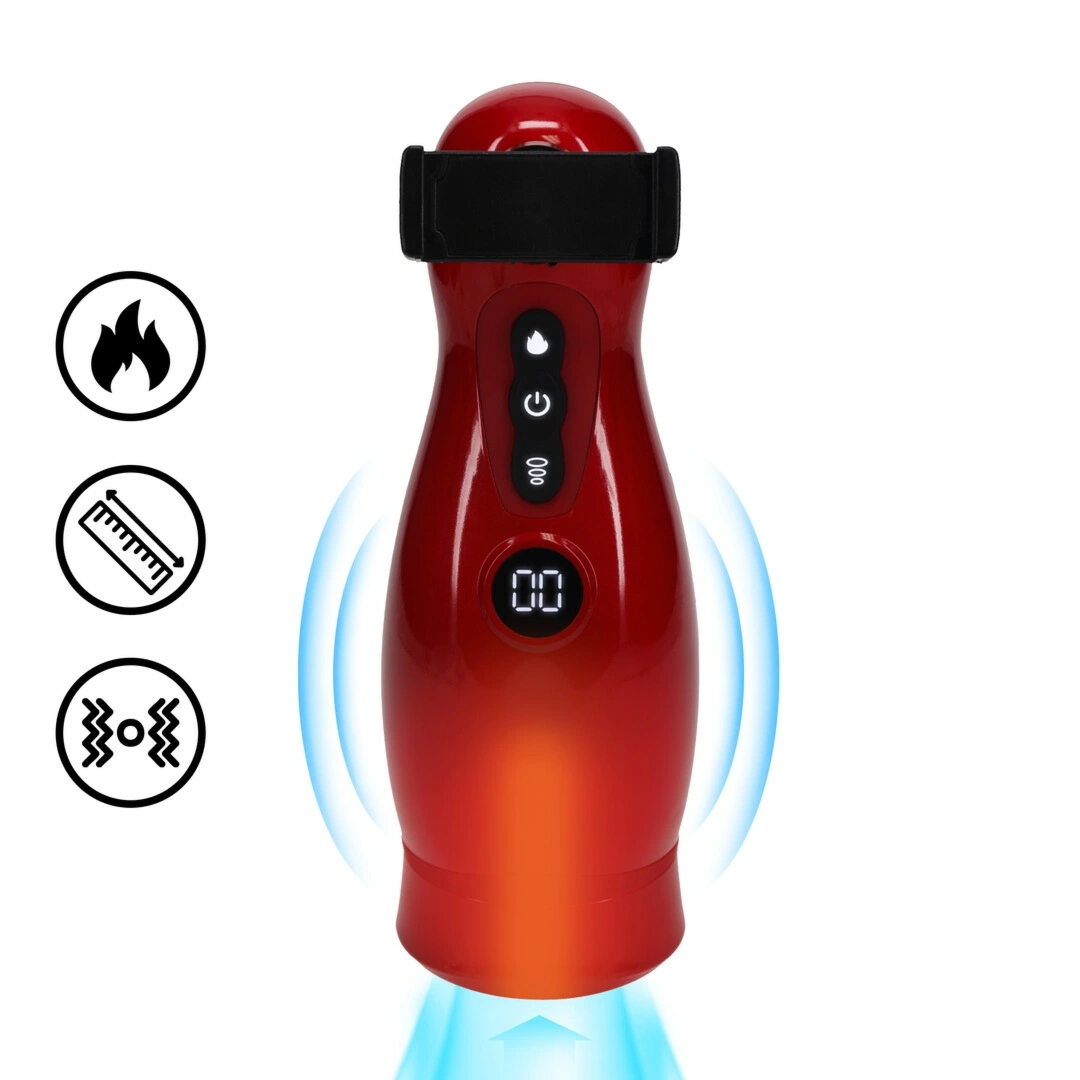 Virtuo Metallic Red – pompa z funkcją zasysania, wibracją, podgrzewaniem i uchwytem na telefon