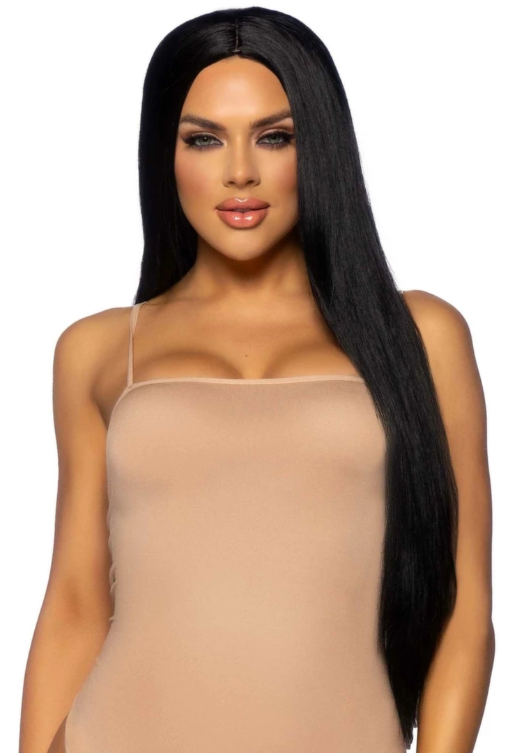Leg Avenue Long Straight Center Part Wig Neon – peruka syntetyczna UV, neon, regulowany czepek