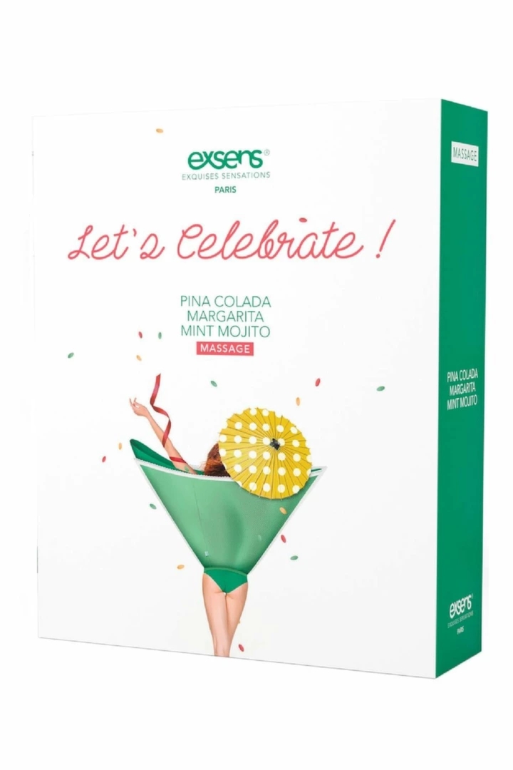 EXSENS Gift Set Let's Celebrate! Zestaw 3 żeli rozgrzewających do masażu 3x30ml