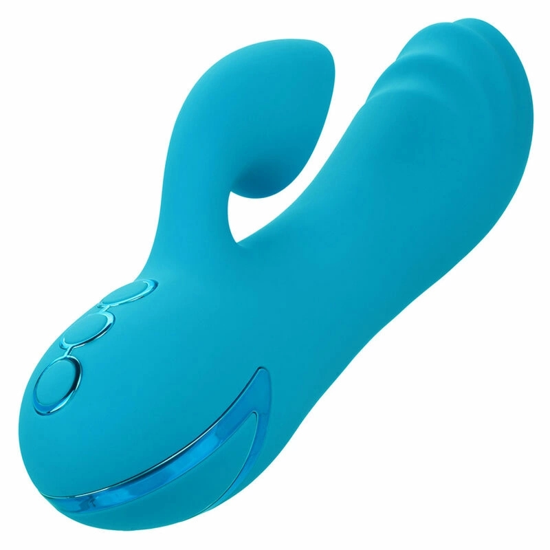 CalExotics Sunset Beach Seducer – Niebieski stymulator z 10 trybami ssania i podwójnym silnikiem