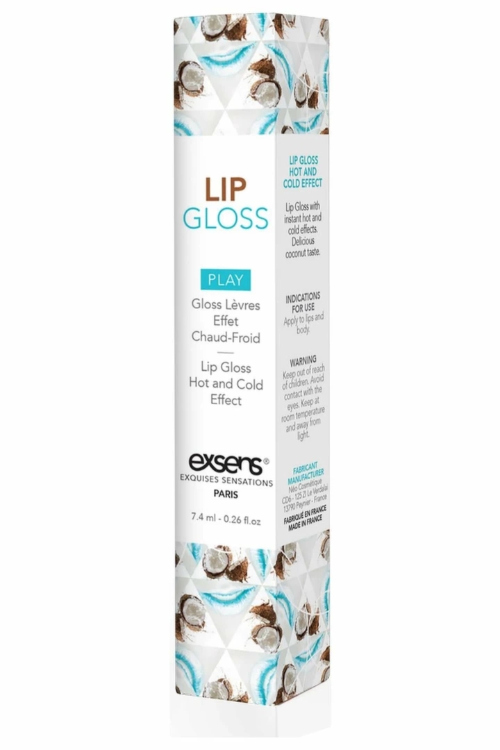 EXSENS HOT KISS Lip Gloss Coconut 7,4ml – rozgrzewający błyszczyk do ust kokosowy