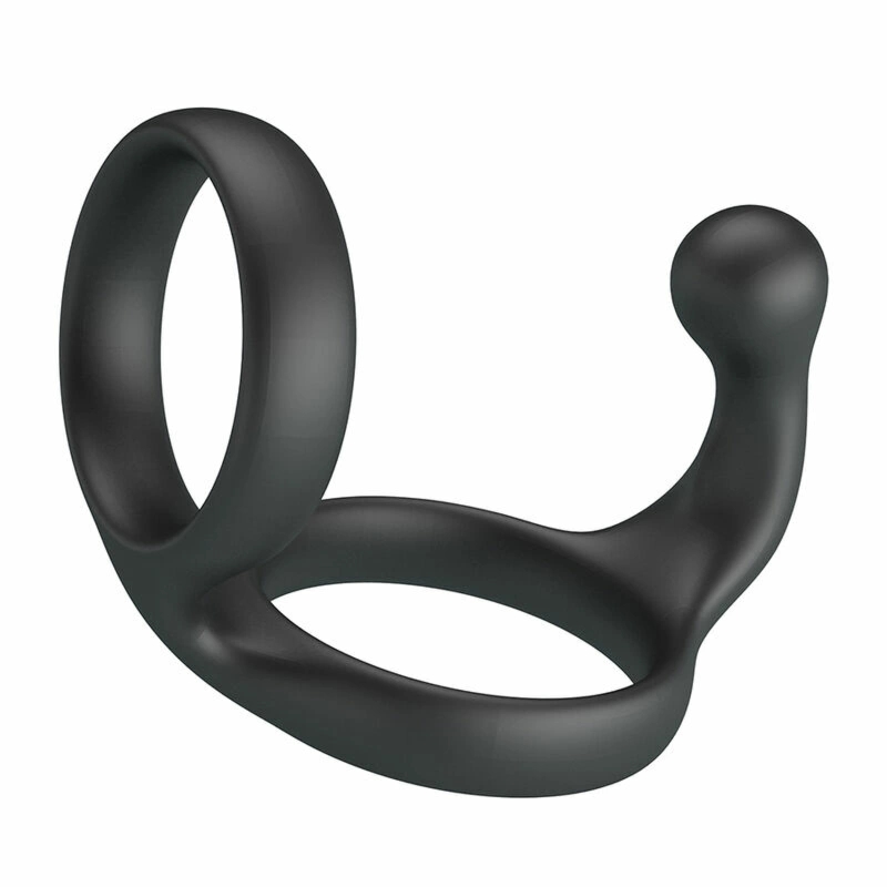 Crazy Bull Florian – podwójny anatomiczny pierścień silikonowy, czarny, ergonomiczny