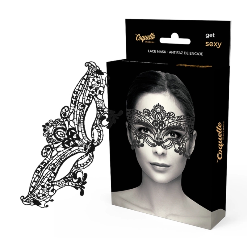 Coquette Chic Desire Szeroka Maska Koronkowa Czarna – elegancki model tekstylny