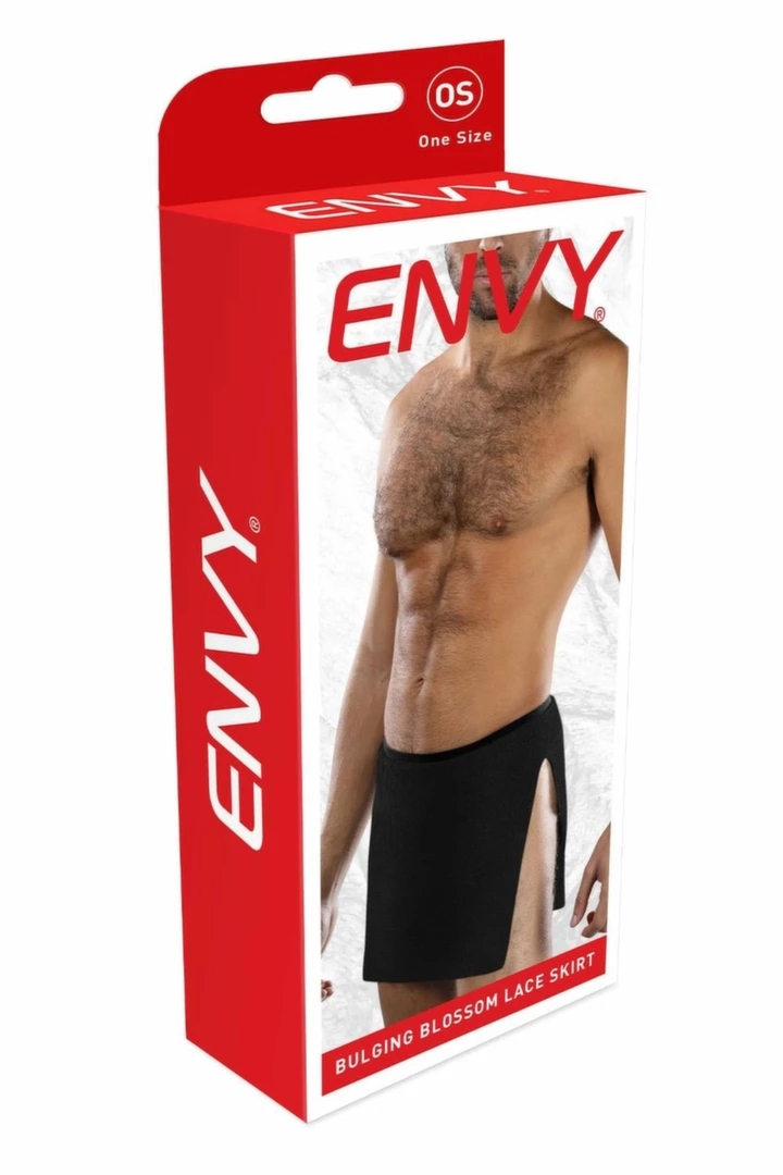 ENVY Bulging Blossom Lace Skirt Black OS – krótka koronkowa spódnica z wysokim rozporkiem, czarna