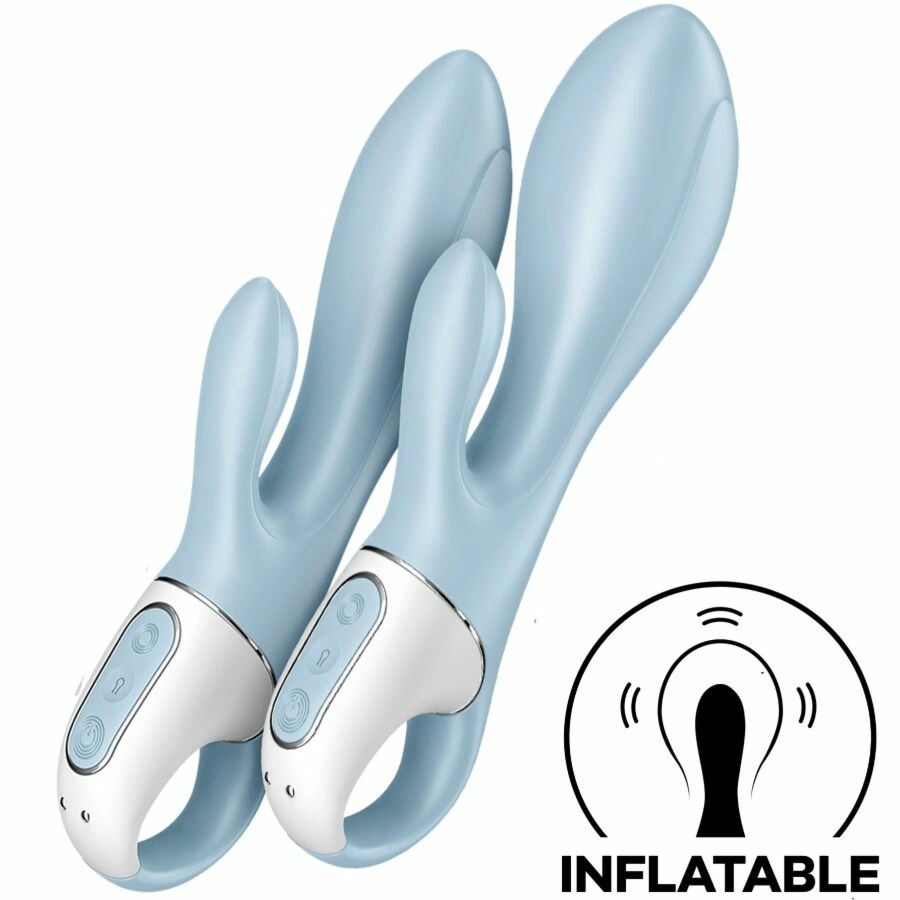 Satisfyer Air Pump Bunny 1 niebieska maszyna intymna z funkcją nadmuchu, 12 trybow