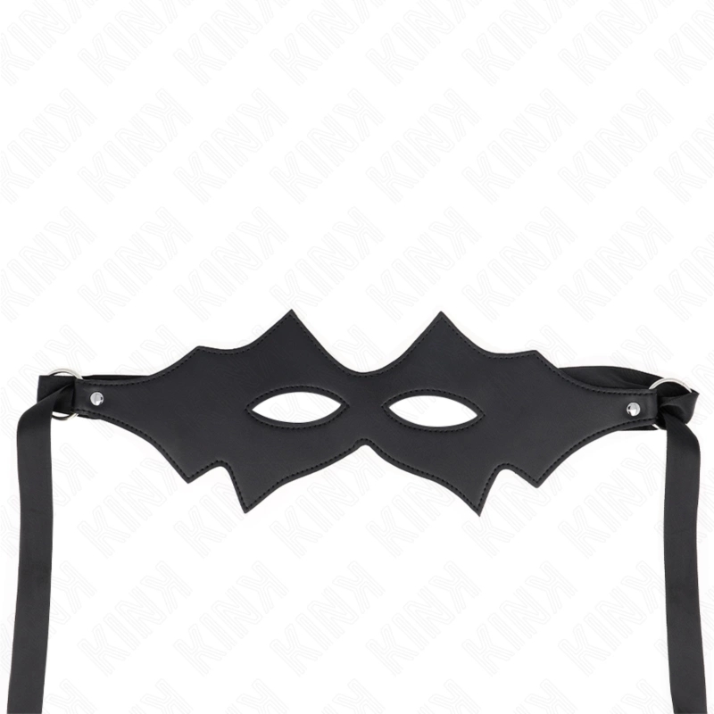 KINK Maska Kota Model 1 czarna 34x12 cm – regulowana opaska, skóra ekologiczna, uniwersalny rozmiar