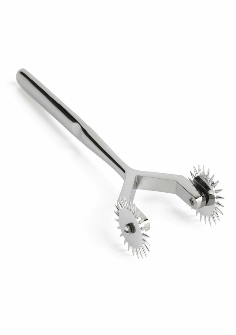 Mr. Steel Twin Wartenberg Pinwheel podwójny stalowy przyrząd sensoryczny z ergonomicznym uchwytem