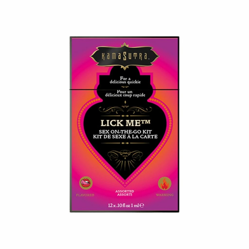 Kama Sutra Sex To Go Kits Lick Me – mini zestaw smakowych środków nawilżających i żeli do masażu
