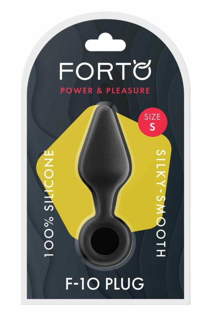 FORTO F-10 silikonowy stożkowy korek z uchwytem, czarny, Small, anatomiczny