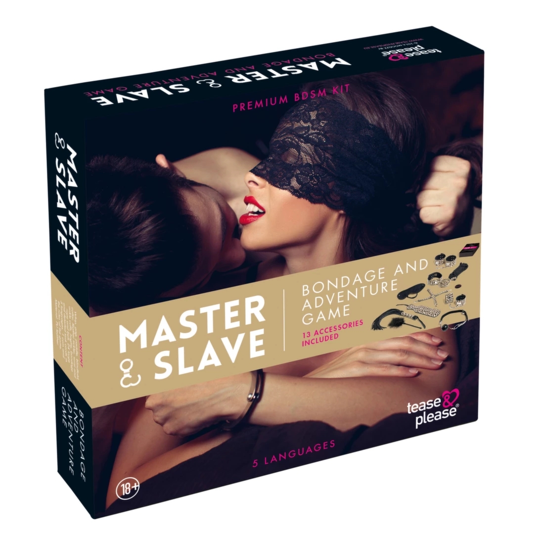Tease & Please Master & Slave Bondage Game – zestaw akcesoriów i karty, beżowy