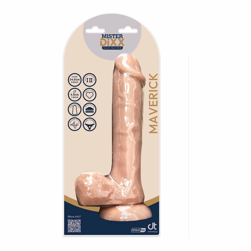 MISTER DIXX Maverick 24,5 cm silikonowy model anatomiczny z przyssawką i detalami