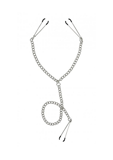 XR Brands Master Series - Zaciski na sutki ŁAŃCUCH stymulacja