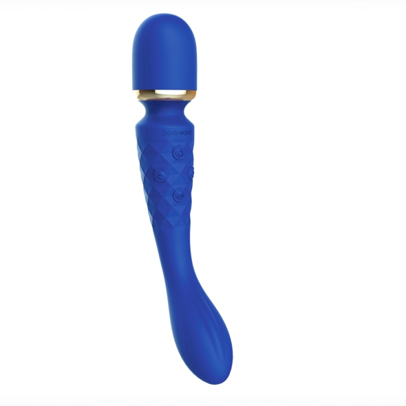 Wibrator i masażer różdżka 2w1 - Bodywand Luxe 2-Way Wand Large Niebieski
