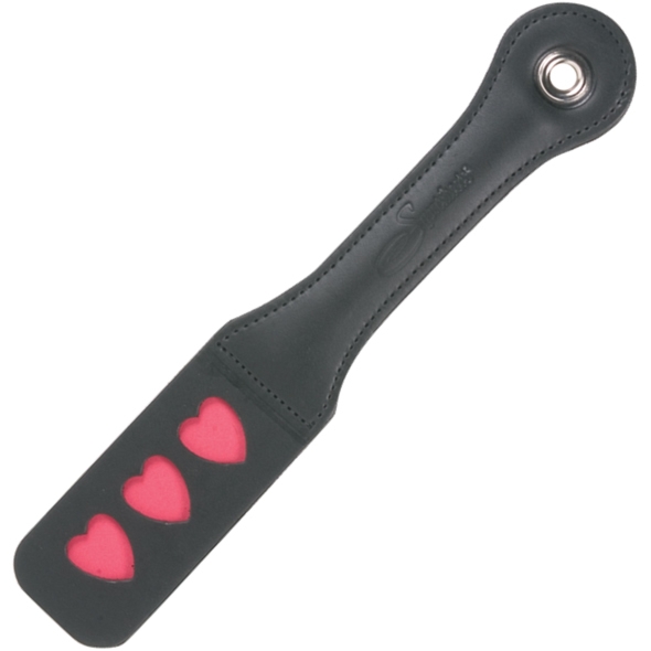 Skórzany Pejcz miłosny - Leather Heart Impression Paddle
