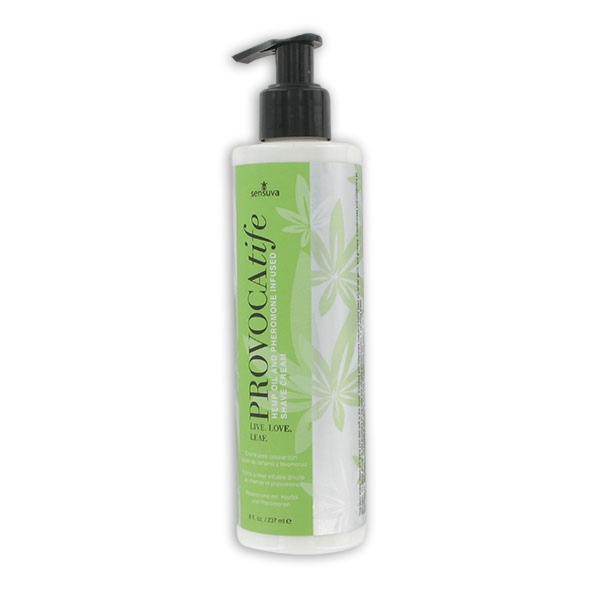 Krem do golenia z olejkiem z konopiami - Sensuva Provocatife Cannabis Oil & Pheromone Infused Shave Cream 240 ml 