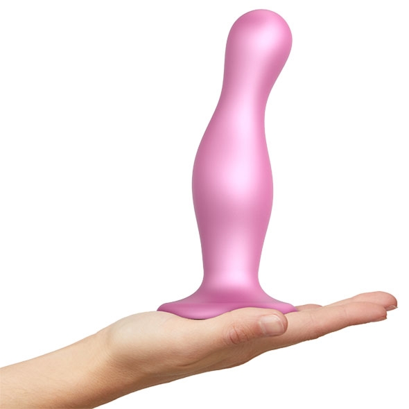 Dildo strap-on do punktu G i prostaty - Strap-On-Me Dildo Plug Curvy Sugar Pink S
