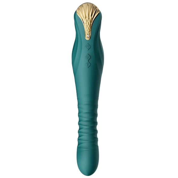 ZALO King Turquoise Green - urządzenie intymne PowerThrust, 30 cm
