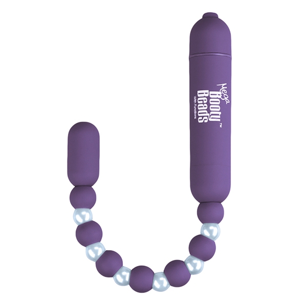 Elastyczne wibrujące kulki analne - PowerBullet Mega Booty Beads with 7 Functions Fioletowy