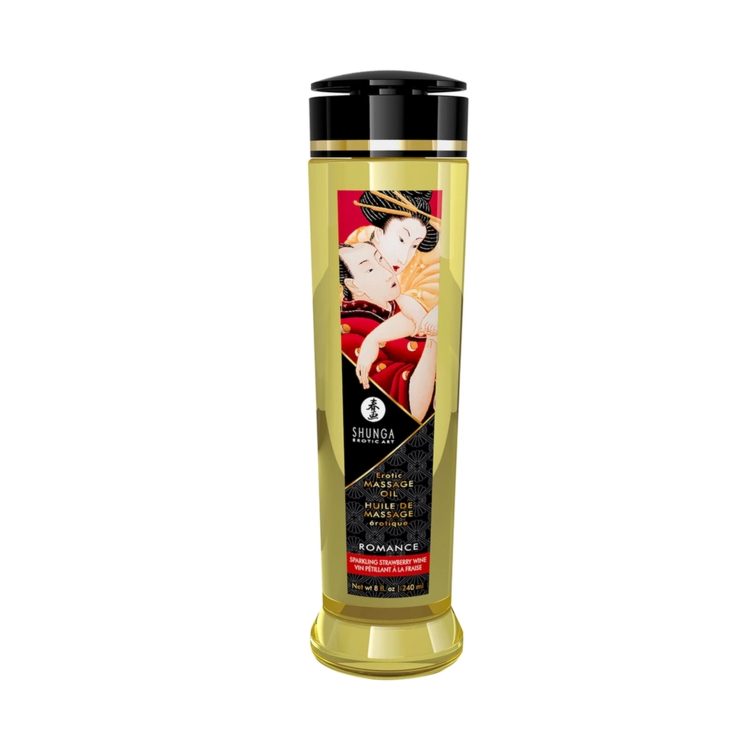 Shunga Massage Oil Romance Strawberries & Champagne 240ml - olejek do masażu