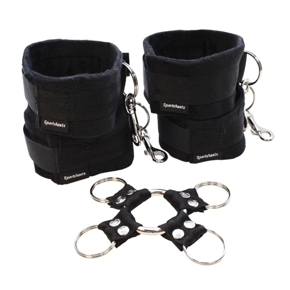 Komplet do wiązania w kołyskę - Sportsheets Hog Tie & Cuff Set