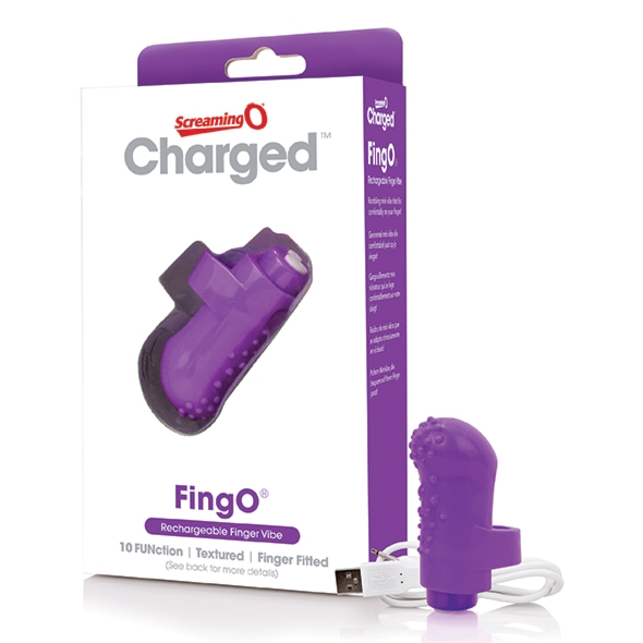 Wibrator na palec - The Screaming O Charged FingO Finger Vibe Fioletowy