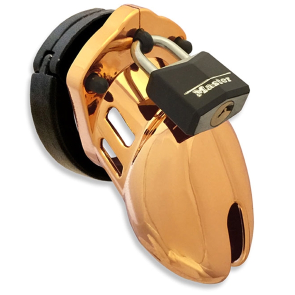 Męski pas cnoty klatka na penisa z poliwęglanu - CB-X CB-6000S Chastity Cock Cage Złoty