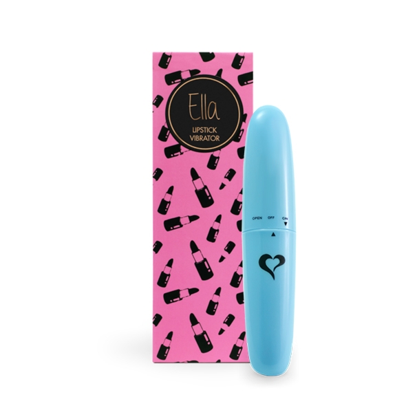 Nieduży wibrator jak szminka - FeelzToys Ella Lipstick Vibrator Niebieski