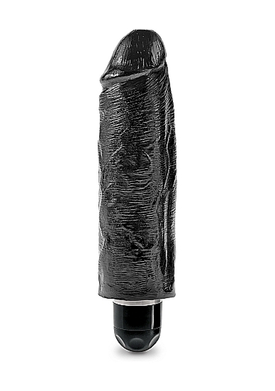 Pipedream King Cock -  dildo realistyczne WIBRACJE, czarne PVC - 15cm (6