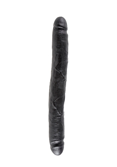 Pipedream King Cock - dildo Vaginalno-Analne PODWÓJNE czarne PVC - slim 31cm (12")